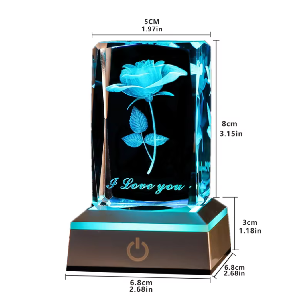 Rose crystal led lamp